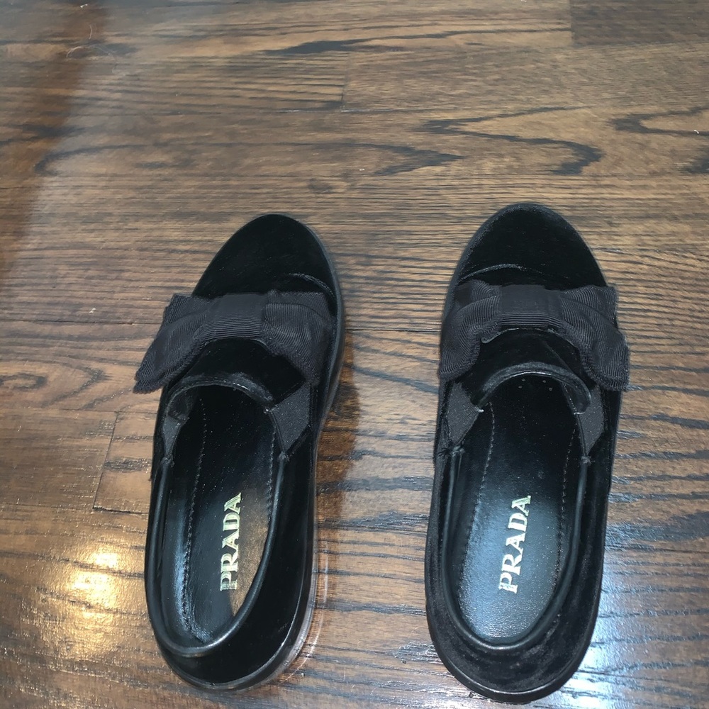 Velvet Prada Sneakers with Bow